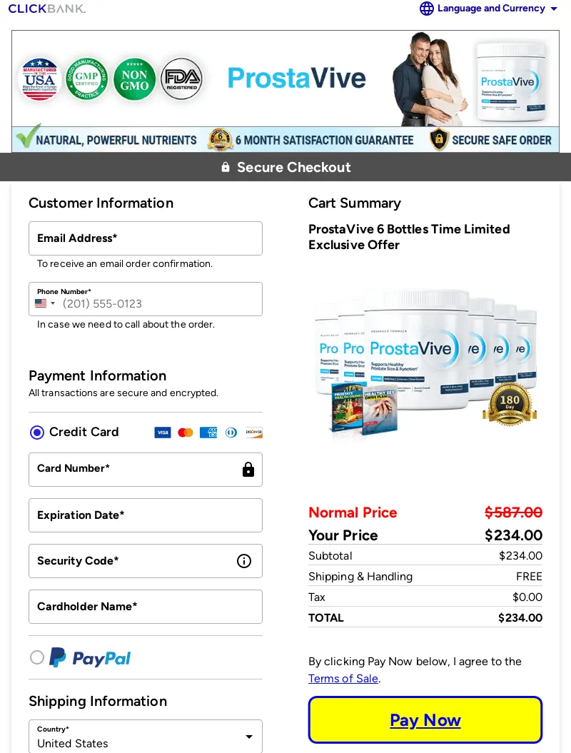 Prostavive Order Form